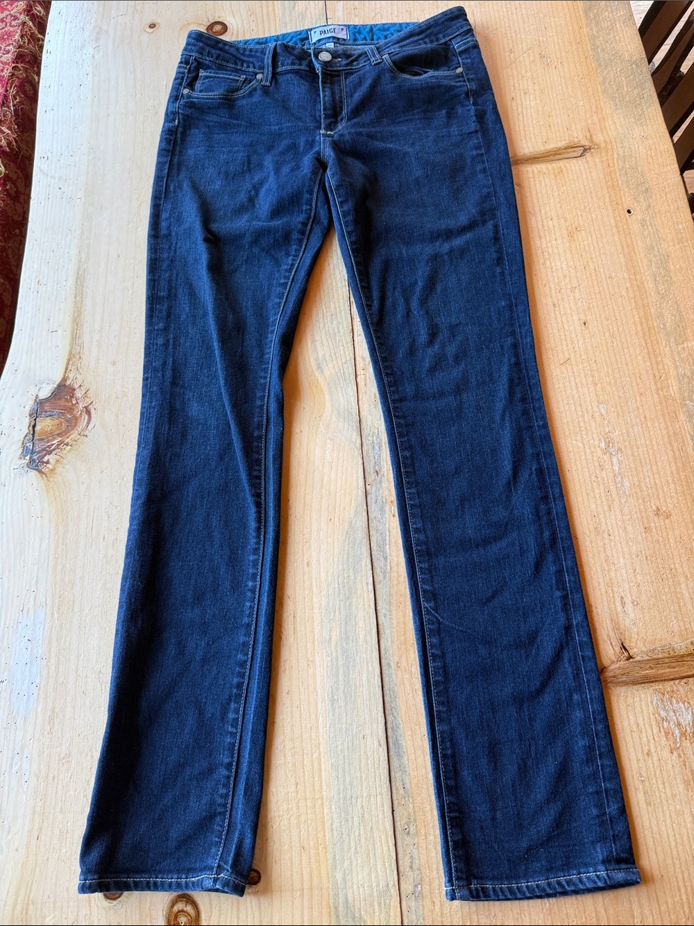 PAIGE Women’s 30  Dark Blue Skyline Straight Jeans